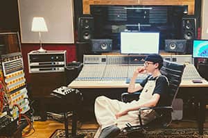 Interior of a recording studio.