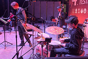 Miko Moon during a performance on stage.