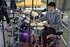 Miko Moon during a performance on stage.
