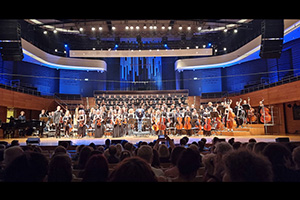 Miko Moon during a performance with orchestra.