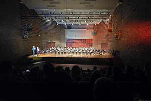 Miko Moon during a performance with orchestra.