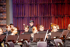 Miko Moon during a performance with orchestra.