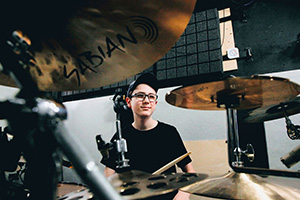 Miko Moon in DrumBox during a recording session