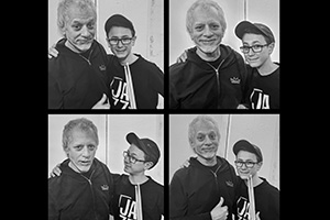 Miko Moon and Dave Weckl after a lesson, 2022