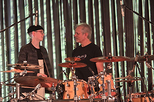 Dave Weckl and Miko Moon during a conversation before a concert, 2024