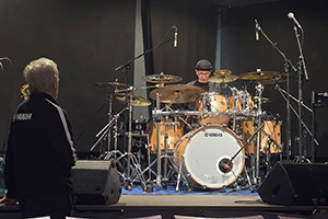 Miko Moon behind Dave Weckl’s kit in Germany, 2025