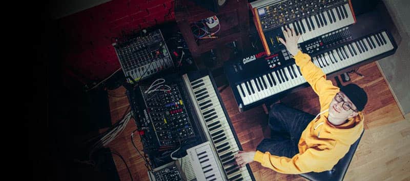 Miko Moon during music production.