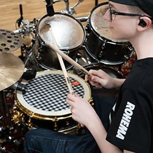 Miko Moon with Rohema drumsticks.