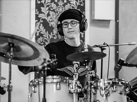 Miko Moon at the drums