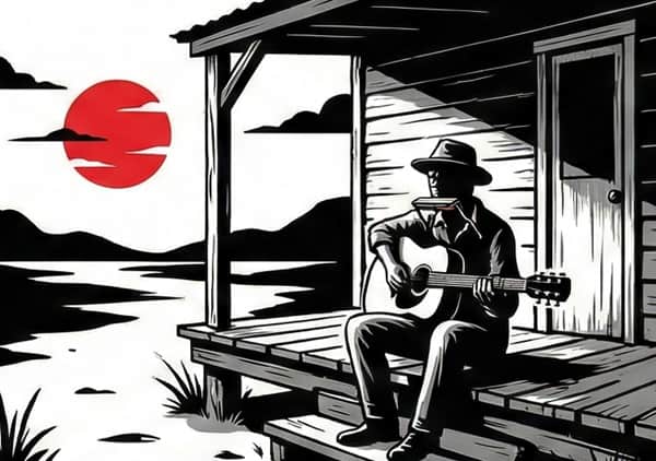 Illustration of a blues playlist.