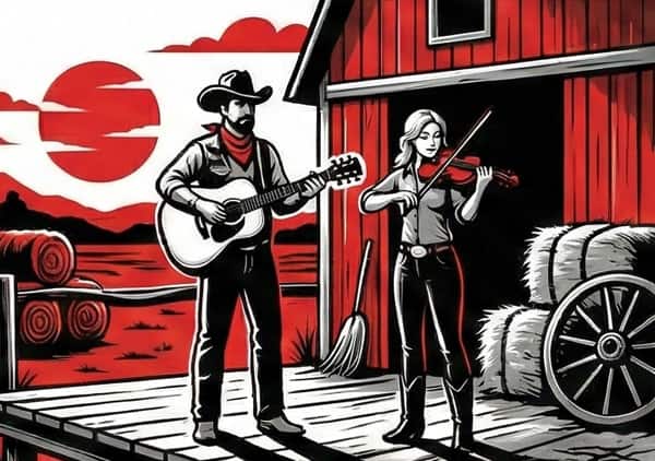 Illustration of a country playlist.