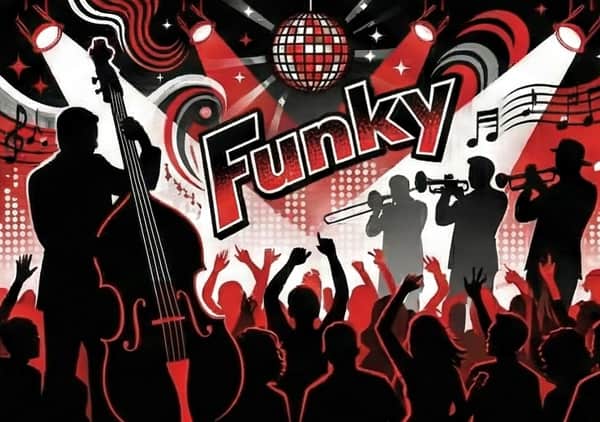 Illustration of a funk playlist.