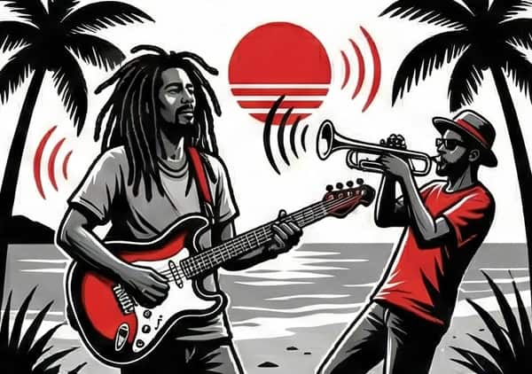 Illustration of a reggae playlist.