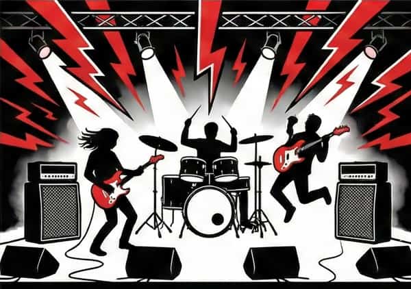 Illustration of a rock playlist.
