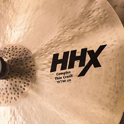 Sabian HHX cymbals in a drum kit.